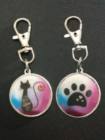 Porta-chaves dupla face gato love